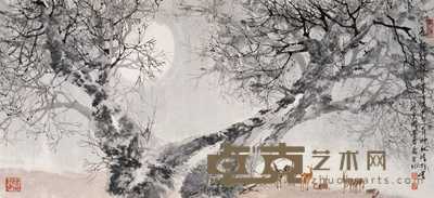赵准旺 2004年作 长郊烟淡月华清 镜心 44×94cm